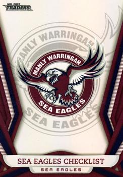 2023 NRL Traders Titanium - Pearl Special #PS051 Manly-Warringah Sea Eagles Checklist Front